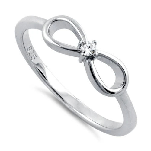 S/S Clear CZ Infinity Ring
