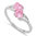 S/S Pink CZ Double Heart Shape Ring