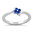 S/S Blue Spinel CZ Flower Ring