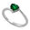 S/S Emerald Green CZ Heart Ring