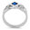 S/S Square Blue Spinel CZ Celtic Ring