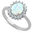 S/S Oval White Lab Opal Clear CZ Ring