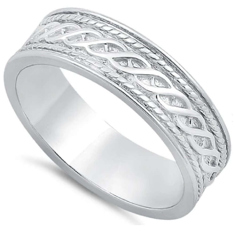 Sterling Silver Twist Eternity Band Ring www.AnjasMagicBox.co.uk