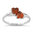 S/S Red CZ Double Heart Shape Ring
