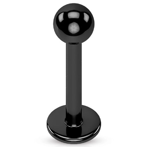 Black IP Stainless Steel Labret with Ball