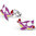925 Sterling Silver Purple Plane Stud Earrings