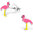 925 Sterling Silver Pink Flamingo Stud Earrings