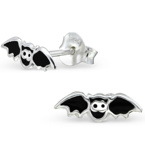 925 Sterling Silver Bat Stud Earrings