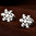 18ct White Gold Finish Snowflake Studs