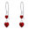 925 S/S Red CZ Heart Drop Hook Earrings