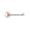 925 S/S Nose Bone with 2.5mm round Light Peach Colour Crystal