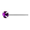 925 S/S Nose Stud with 3mm round Amethyst Colour Crystal