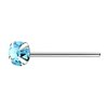 925 S/S Nose Stud with 3mm round Aqua Colour Crystal