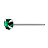 925 S/S Nose Stud with 3mm round Emerald Green Colour Crystal