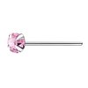 925 S/S Nose Stud with 3mm round Light Rose Colour Crystal
