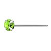 925 S/S Nose Stud with 3mm round Peridot Colour Crystal