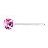 925 S/S Nose Stud with 3mm round Rose Colour Crystal