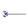 925 S/S Nose Stud with 3mm round Violet Colour Crystal