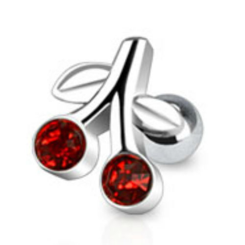 Red CZ Cherry Cartilage Piercing