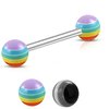 316L Barbell with Striped Acrylic Balls